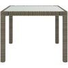 Matgrupp för trädgården 3 delar med dynor konstrotting grå vidaXL 90 cm table length – miniatyr 9
