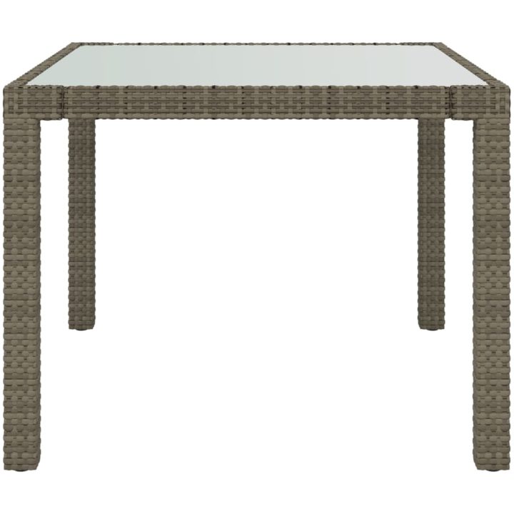 Matgrupp för trädgården 3 delar med dynor konstrotting grå vidaXL 90 cm table length – bild 9