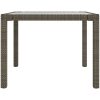 Matgrupp för trädgården 3 delar med dynor konstrotting grå vidaXL 90 cm table length – miniatyr 10