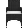 Matgrupp för trädgården 3 delar med dynor konstrotting och glas vidaXL 80 cm table length – miniatyr 4