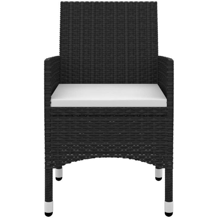 Matgrupp för trädgården 3 delar med dynor konstrotting och glas vidaXL 80 cm table length – bild 4