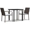 Matgrupp för trädgården 3 delar med dynor konstrotting & stål vidaXL 80 cm table length – miniatyr 2