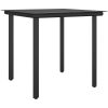 Matgrupp för trädgården 3 delar med dynor konstrotting & stål vidaXL 80 cm table length – miniatyr 6