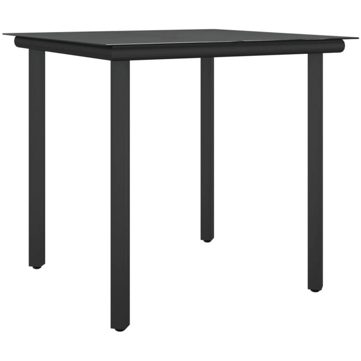 Matgrupp för trädgården 3 delar med dynor konstrotting & stål vidaXL 80 cm table length – bild 6