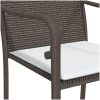 Matgrupp för trädgården 3 delar med dynor konstrotting & stål vidaXL 80 cm table length – miniatyr 7