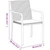Matgrupp för trädgården 3 delar med dynor konstrotting & stål vidaXL 80 cm table length – miniatyr 10
