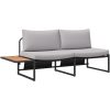 Matgrupp för trädgården 3 delar med ljusgrå dynor vidaXL Armstol utan armar: 117.5x70x68 cm, matbord: 100x55 – miniatyr 6