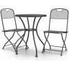 Matgrupp för trädgården 3 delar metallnät antracit vidaXL ⌀60 cm table – miniatyr 2
