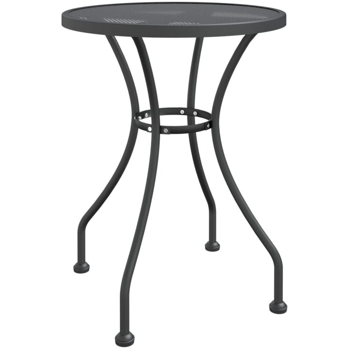 Matgrupp för trädgården 3 delar metallnät antracit vidaXL ⌀60 cm table – bild 4