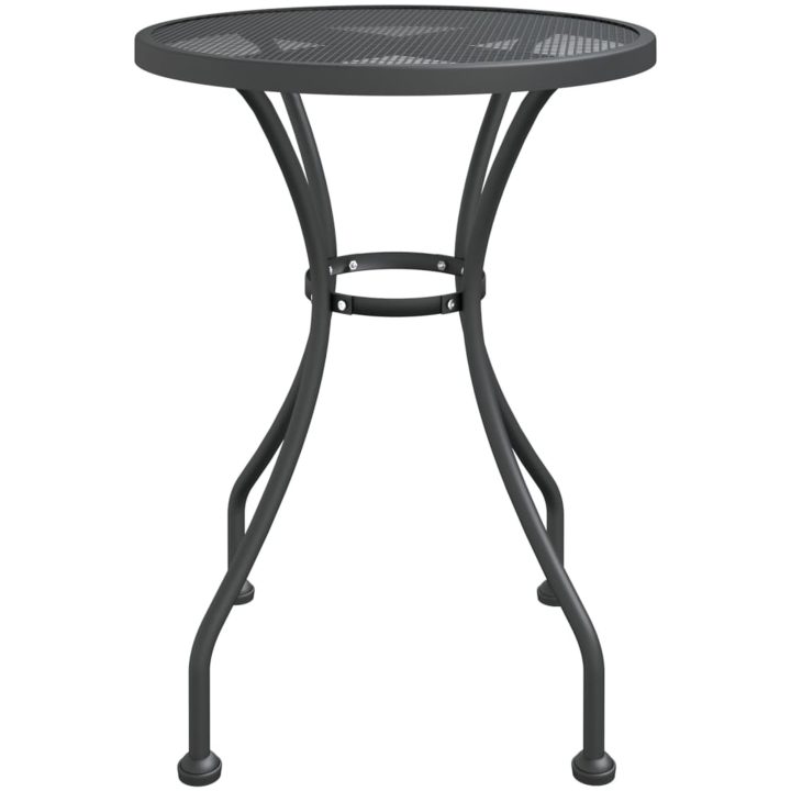 Matgrupp för trädgården 3 delar metallnät antracit vidaXL ⌀60 cm table – bild 5