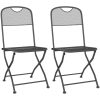 Matgrupp för trädgården 3 delar metallnät antracit vidaXL ⌀60 cm table – miniatyr 7