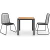 Matgrupp för trädgården 3 delar PVC-rotting svart och brun vidaXL 79 cm table length – miniatyr 2