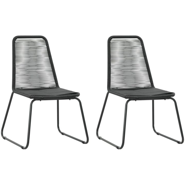 Matgrupp för trädgården 3 delar PVC-rotting svart och brun vidaXL 79 cm table length – bild 4