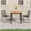 Matgrupp för trädgården 3 delar PVC-rotting svart och brun vidaXL 79 cm table length – miniatyr 1