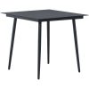 Matgrupp för trädgården 3 delar PVC-rotting svart vidaXL 80 cm table length – miniatyr 3