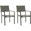 Matgrupp för trädgården 3 delar stål och textilen svart vidaXL 80 cm table length – miniatyr 3
