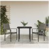 Matgrupp för trädgården 3 delar stål och textilen svart vidaXL 80 cm table length – miniatyr 1