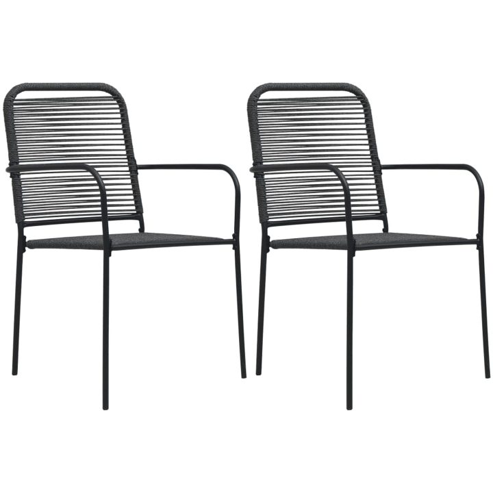Matgrupp för trädgården 3 delar svart glas och stål vidaXL 80 cm table length – bild 6