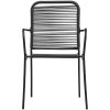Matgrupp för trädgården 3 delar svart glas och stål vidaXL 80 cm table length – miniatyr 8