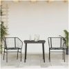 Matgrupp för trädgården 3 delar svart konstrotting och glas vidaXL 80 x 80 x 74 cm – miniatyr 3