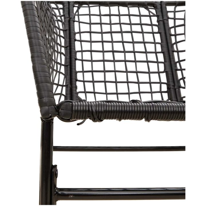 Matgrupp för trädgården 3 delar svart konstrotting och glas vidaXL 80 x 80 x 74 cm – bild 8