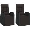 Matgrupp för trädgården 3 delar svart konstrotting&massivakacia vidaXL 90 x 90 x 75 cm – miniatyr 4
