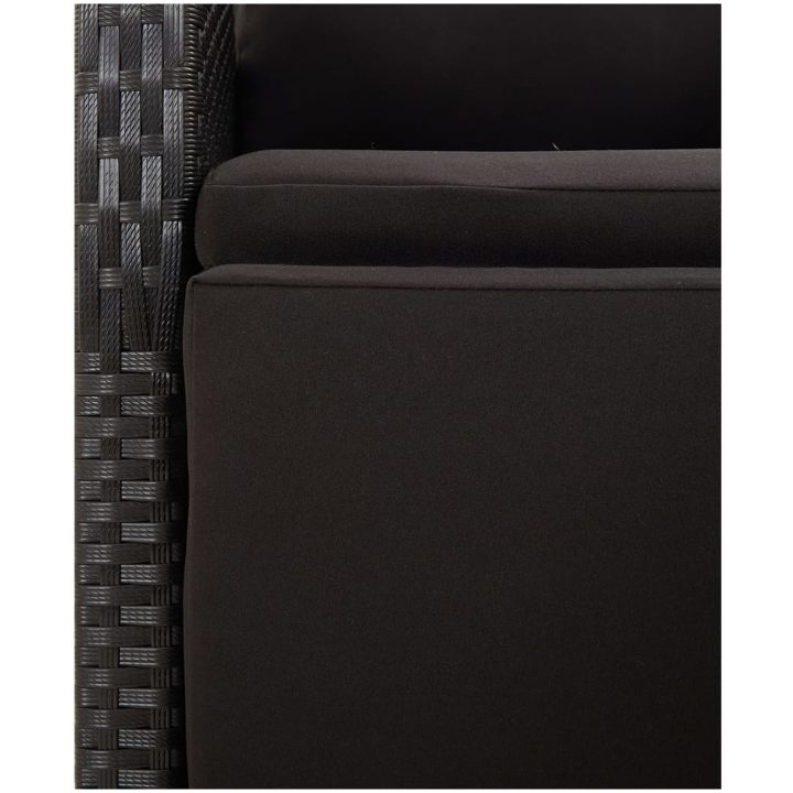 Matgrupp för trädgården 3 delar svart konstrotting&massivakacia vidaXL 90 x 90 x 75 cm – bild 7