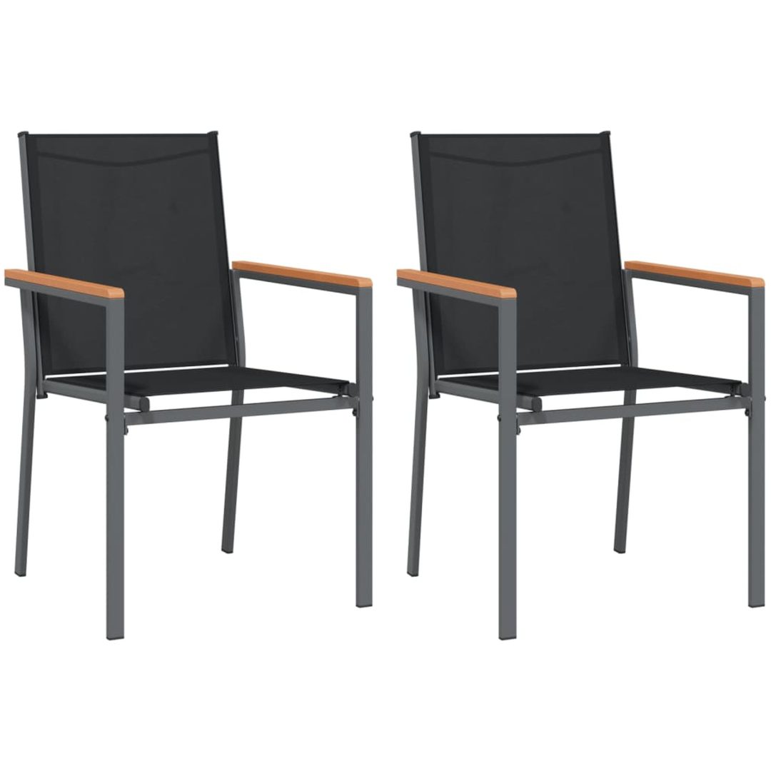 Matgrupp för trädgården 3 delar textilen och stål vidaXL 80 cm bordslängd – bild 4