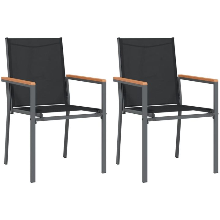 Matgrupp för trädgården 3 delar textilen och stål vidaXL 80 cm bordslängd – bild 4