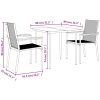 Matgrupp för trädgården 3 delar textilen och stål vidaXL 80 cm bordslängd – miniatyr 9