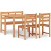 Matgrupp för trädgården 4 delar massiv teak vidaXL 140 cm table length – miniatyr 2