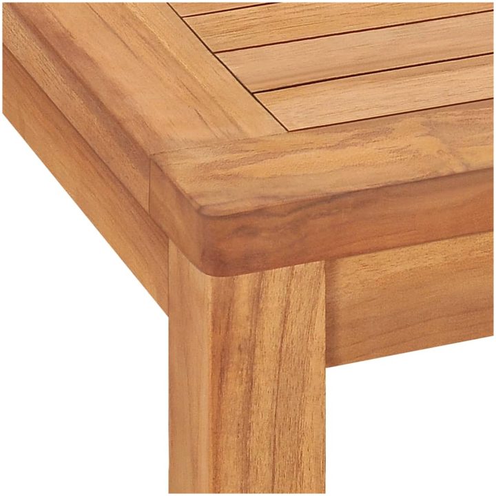 Matgrupp för trädgården 4 delar massiv teak vidaXL 140 cm table length – bild 11