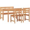 Matgrupp för trädgården 4 delar massiv teak vidaXL 140 cm table length – miniatyr 3
