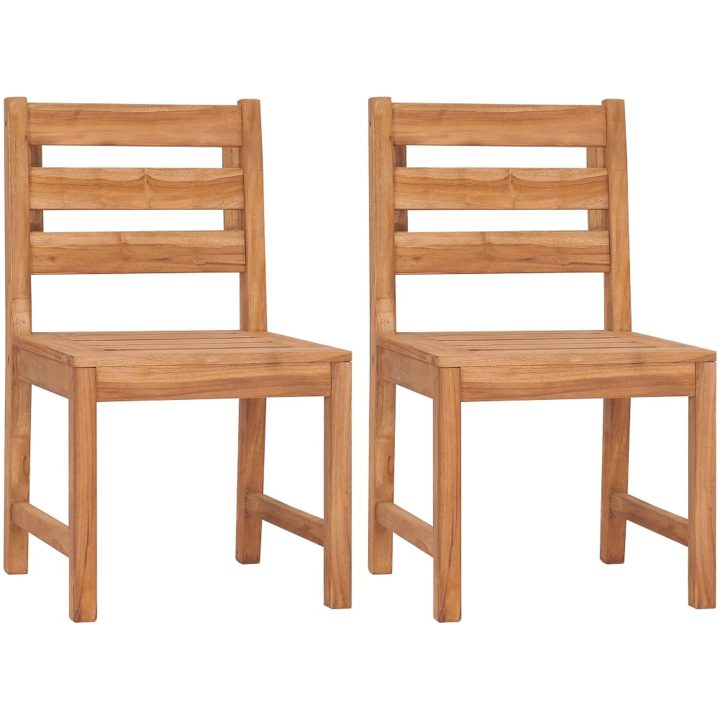 Matgrupp för trädgården 4 delar massiv teak vidaXL 140 cm table length – bild 6