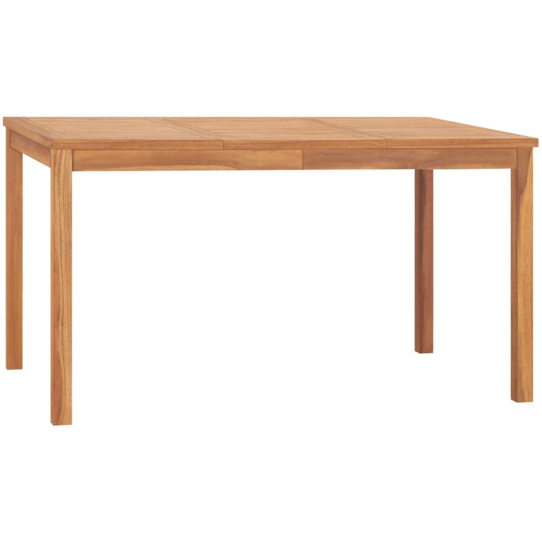 Matgrupp för trädgården 4 delar massiv teak vidaXL 140 cm table length – bild 9