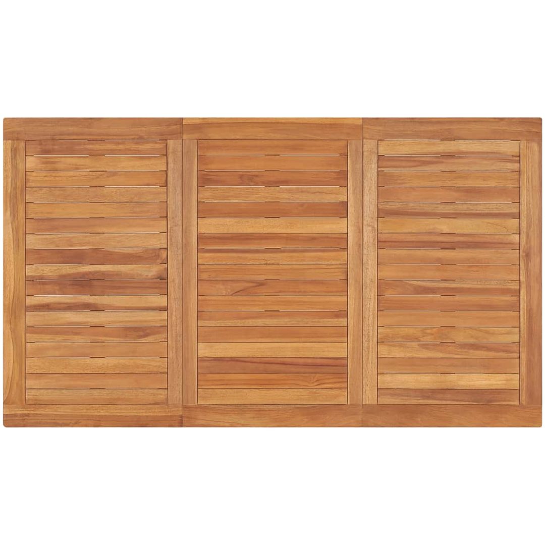 Matgrupp för trädgården 4 delar massiv teak vidaXL 140 cm table length – bild 10