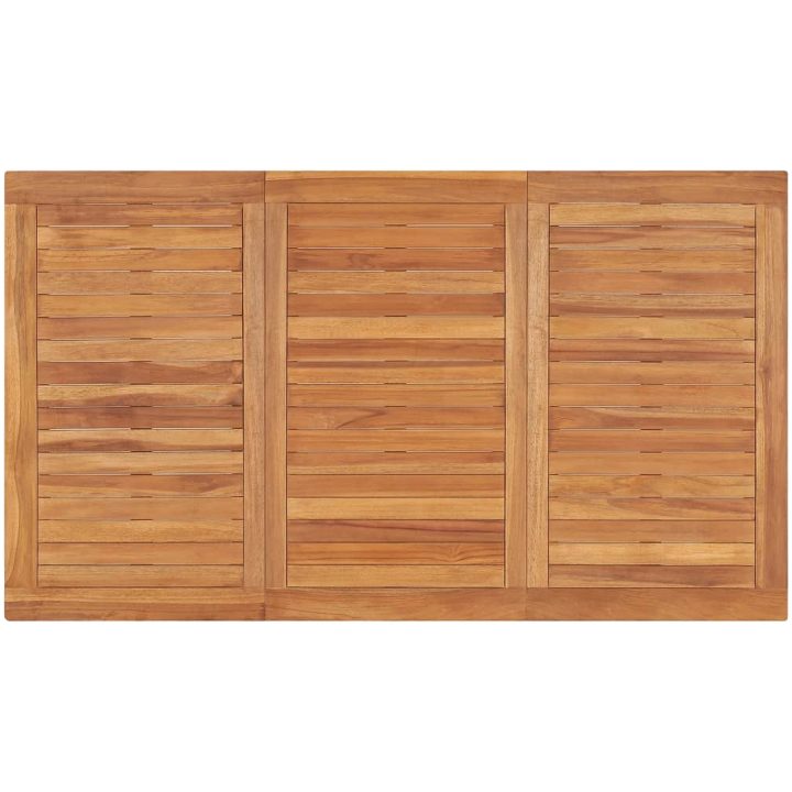 Matgrupp för trädgården 4 delar massiv teak vidaXL 140 cm table length – bild 10