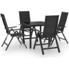 Matgrupp för trädgården 5 delar aluminium antracit vidaXL – miniatyr 1