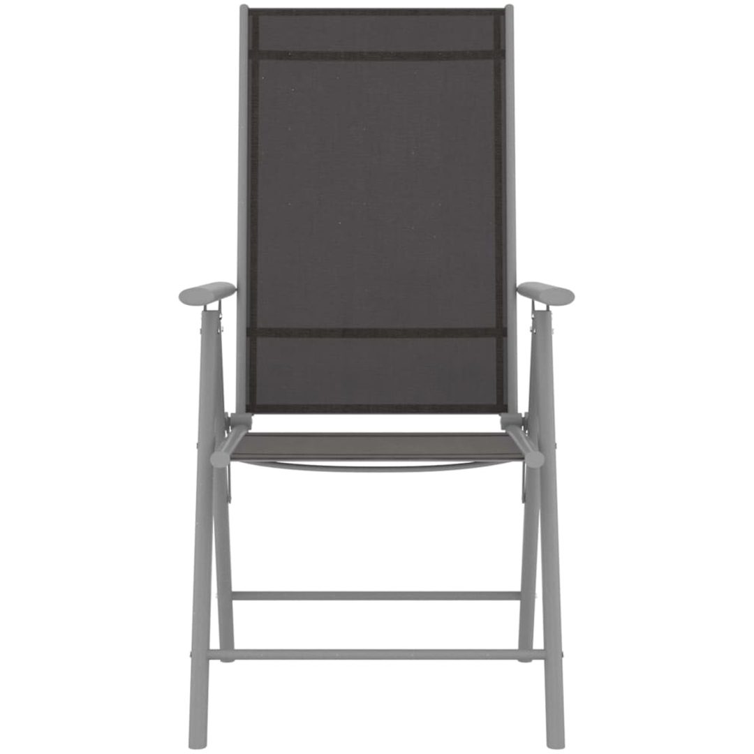 Matgrupp för trädgården 5 delar aluminium och textilen silver vidaXL – bild 4