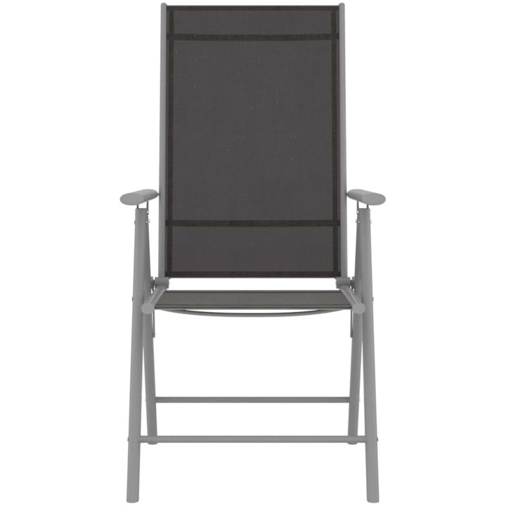 Matgrupp för trädgården 5 delar aluminium och textilen silver vidaXL – bild 4