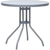 Matgrupp för trädgården 5 delar aluminium och textilen silver vidaXL – miniatyr 9