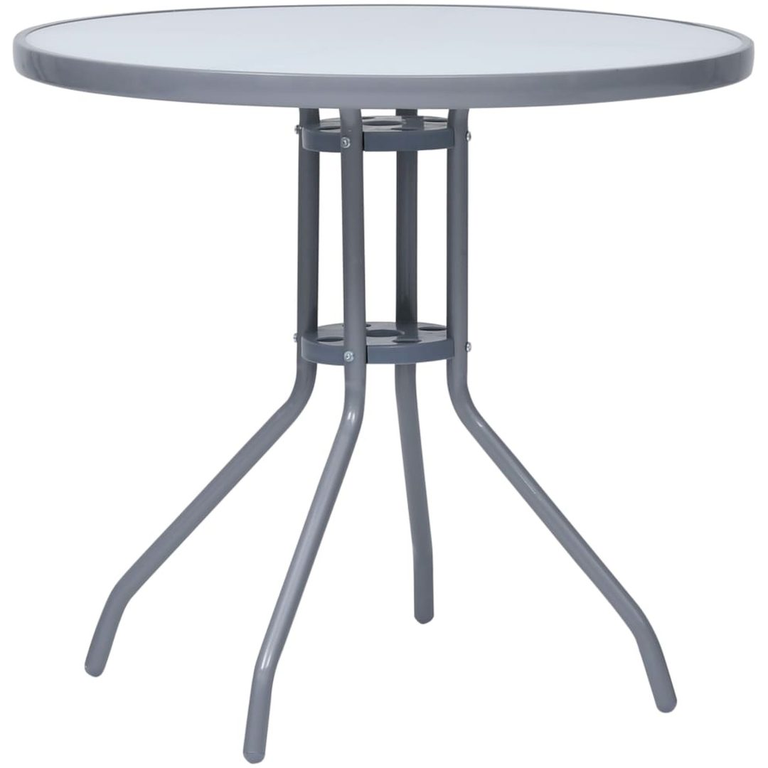 Matgrupp för trädgården 5 delar aluminium och textilen silver vidaXL – bild 9