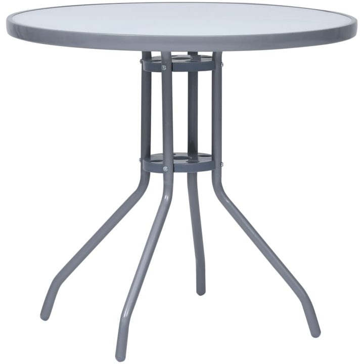 Matgrupp för trädgården 5 delar aluminium och textilen silver vidaXL – bild 9