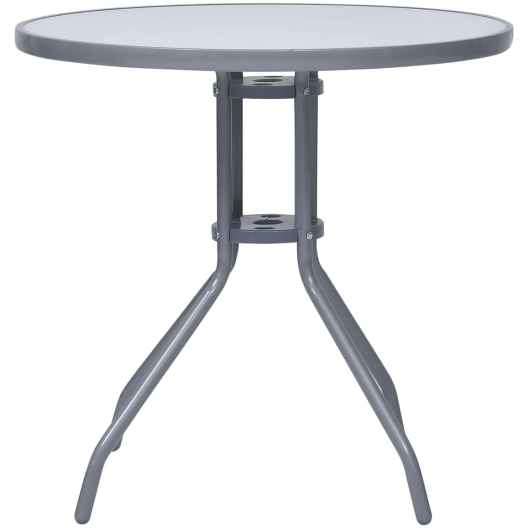 Matgrupp för trädgården 5 delar aluminium och textilen silver vidaXL – bild 10