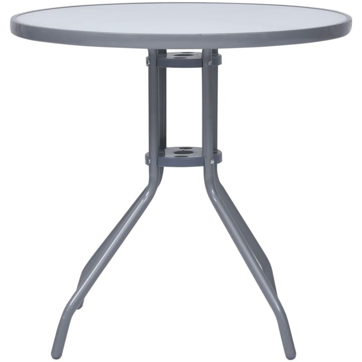 Matgrupp för trädgården 5 delar aluminium och textilen silver vidaXL – bild 10