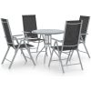Matgrupp för trädgården 5 delar aluminium och textilen silver vidaXL – miniatyr 1