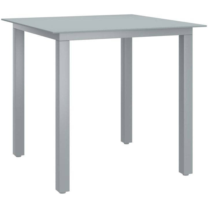 Matgrupp för trädgården 5 delar aluminium silver och svart vidaXL 80 cm table length – bild 9