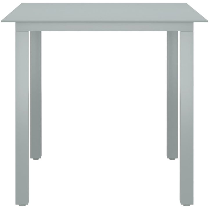 Matgrupp för trädgården 5 delar aluminium silver och svart vidaXL 80 cm table length – bild 10