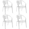 Matgrupp för trädgården 5 delar aluminium silver vidaXL – miniatyr 2