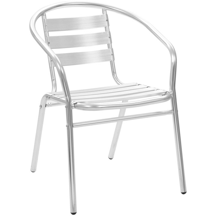 Matgrupp för trädgården 5 delar aluminium silver vidaXL – bild 5